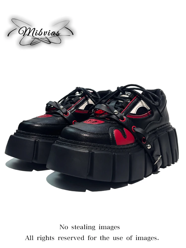 Mibvias Punk Style Thick Bottom Platform Shoes Color Block Devil Eye Design Y2K Short Women Fashionable Casual round Toe
Mibvias Punk Style Thick Bottom Platform Shoes Color Block Devil Eye Design Y2K Short Women Fashionable Casual round Toe