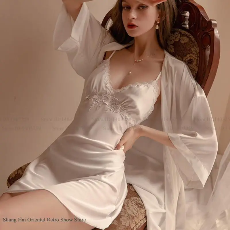 Female Nighty&Robe Set Sleepwear Summer NEW Bathrobe Nightgown Sexy Lace Suspender Nightdress Home Dressing Gown Rayon Nightwear
Female Nighty&Robe Set Sleepwear Summer NEW Bathrobe Nightgown Sexy Lace Suspender Nightdress Home Dressing Gown Rayon Nightwear