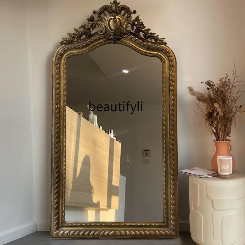 European retro carved full-body mirror bedroom ancient floor-to-ceiling French carved fireplace decorative mirror in living room
European retro carved full-body mirror bedroom ancient floor-to-ceiling French carved fireplace decorative mirror in living room