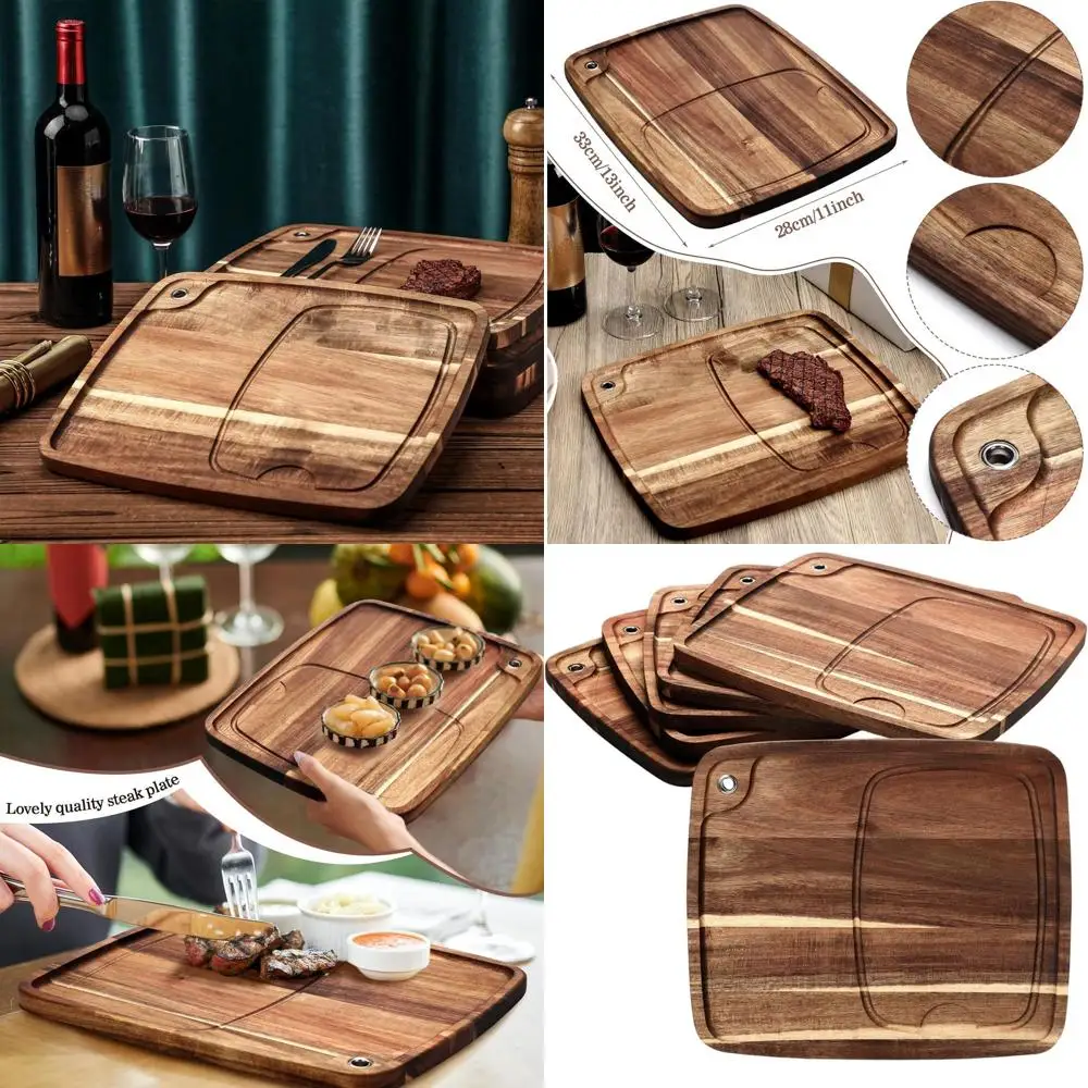 Набор деревянных досок для стейка из акации с 6 тарелками, идеально подходит для рождественской сервировки мяса, закусок и десертов, 13x11x0,6 дюймов
Набор деревянных досок для стейка из акации с 6 тарелками, идеально подходит для рождественской сервировки мяса, закусок и десертов, 13x11x0,6 дюймов