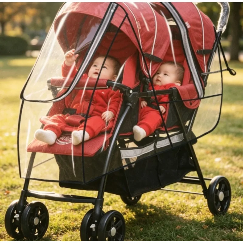 Twin Tandem Stroller Rain Protector Portable Packable for Front Rear Seats for Park Stroll and Errand Day
Twin Tandem Stroller Rain Protector Portable Packable for Front Rear Seats for Park Stroll and Errand Day