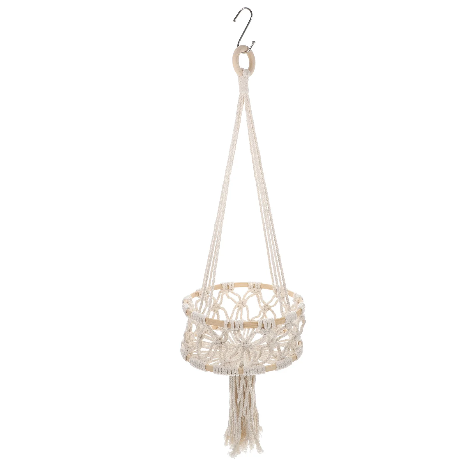 Hanging Fruit Basket Cotton Rope Macrame Kitchen Storage Basket 3 Tier Woven Hanging Produce Organizer Decorative 
Hanging Fruit Basket Cotton Rope Macrame Kitchen Storage Basket 3 Tier Woven Hanging Produce Organizer Decorative