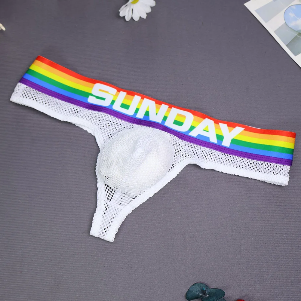 Sleep Bottoms Erotic Lingerie For Men Low Rise Panties Colorful Striped Thongs G-strings Mesh Hollow Bulge Pouch Underwear
Sleep Bottoms Erotic Lingerie For Men Low Rise Panties Colorful Striped Thongs G-strings Mesh Hollow Bulge Pouch Underwear