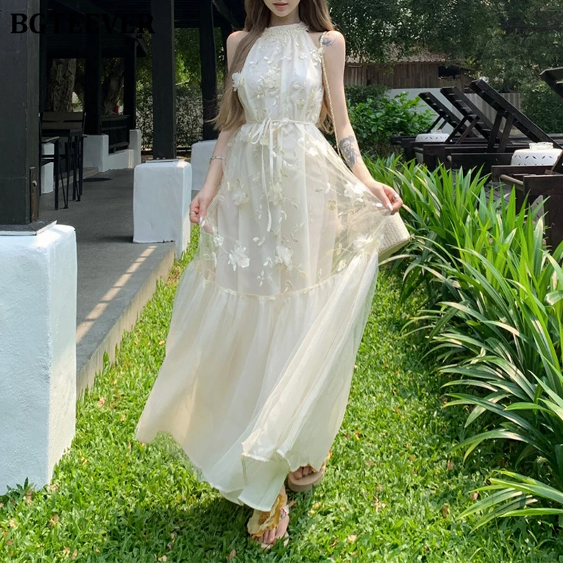 BGTEEVER повседневное женское платье миди без рукавов с вышивкой, весна-лето, модное женское платье трапециевидной формы с тонкой талией на шнуровке 
BGTEEVER повседневное женское платье миди без рукавов с вышивкой, весна-лето, модное женское платье трапециевидной формы с тонкой талией на шнуровке