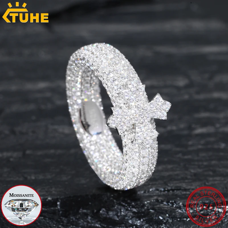 TUHE Unisex Iced Out Cross Rings S925 Silver Full VVS1 Moissanite For Men Hip Hop Jewelry Jewelry Accessories
TUHE Unisex Iced Out Cross Rings S925 Silver Full VVS1 Moissanite For Men Hip Hop Jewelry Jewelry Accessories