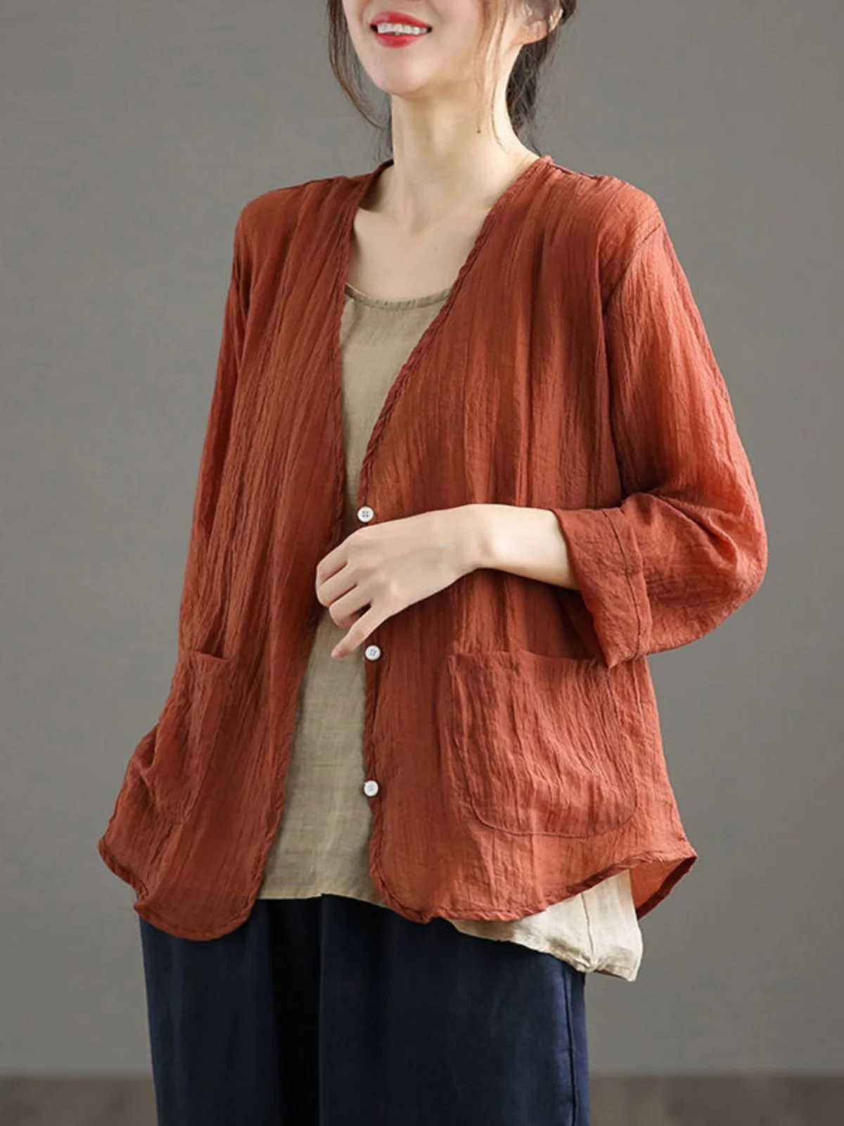 Lightweight Cotton Linen Open Cardigan Women's ort Sle Small awl Summer Artistic Flax Sun Protection Loose Open Cardiga...
Lightweight Cotton Linen Open Cardigan Women's ort Sle Small awl Summer Artistic Flax Sun Protection Loose Open Cardiga...