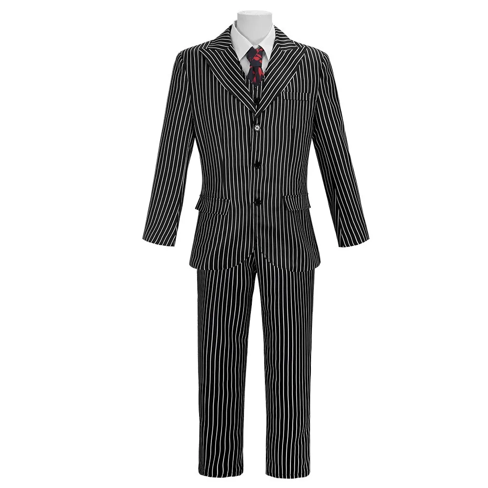 New Stylish Striped Men's Suit Set Adam's Wednesday Halloween Performance Costume Elegant Party Outfit Polyester Fiber
New Stylish Striped Men's Suit Set Adam's Wednesday Halloween Performance Costume Elegant Party Outfit Polyester Fiber