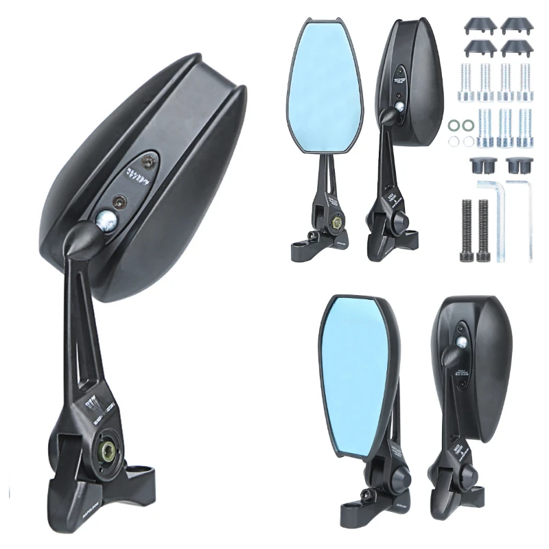 Motorcycles Modified Aluminum Alloy Anti-glare Side Mirror Scooter Universal 360° Adjustable Rearview Mirrors with Blue Glass
Motorcycles Modified Aluminum Alloy Anti-glare Side Mirror Scooter Universal 360° Adjustable Rearview Mirrors with Blue Glass