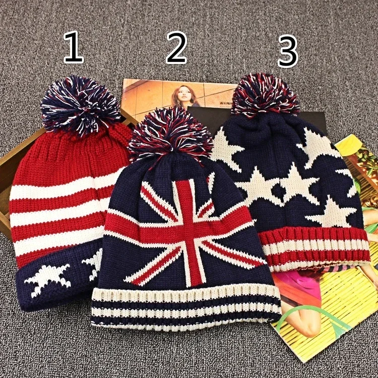Flag Beanie Winter Kniting Hat With Pom Pom British Flag Stars Unisex Men Womens Skullies Beanies Accessories
Flag Beanie Winter Kniting Hat With Pom Pom British Flag Stars Unisex Men Womens Skullies Beanies Accessories