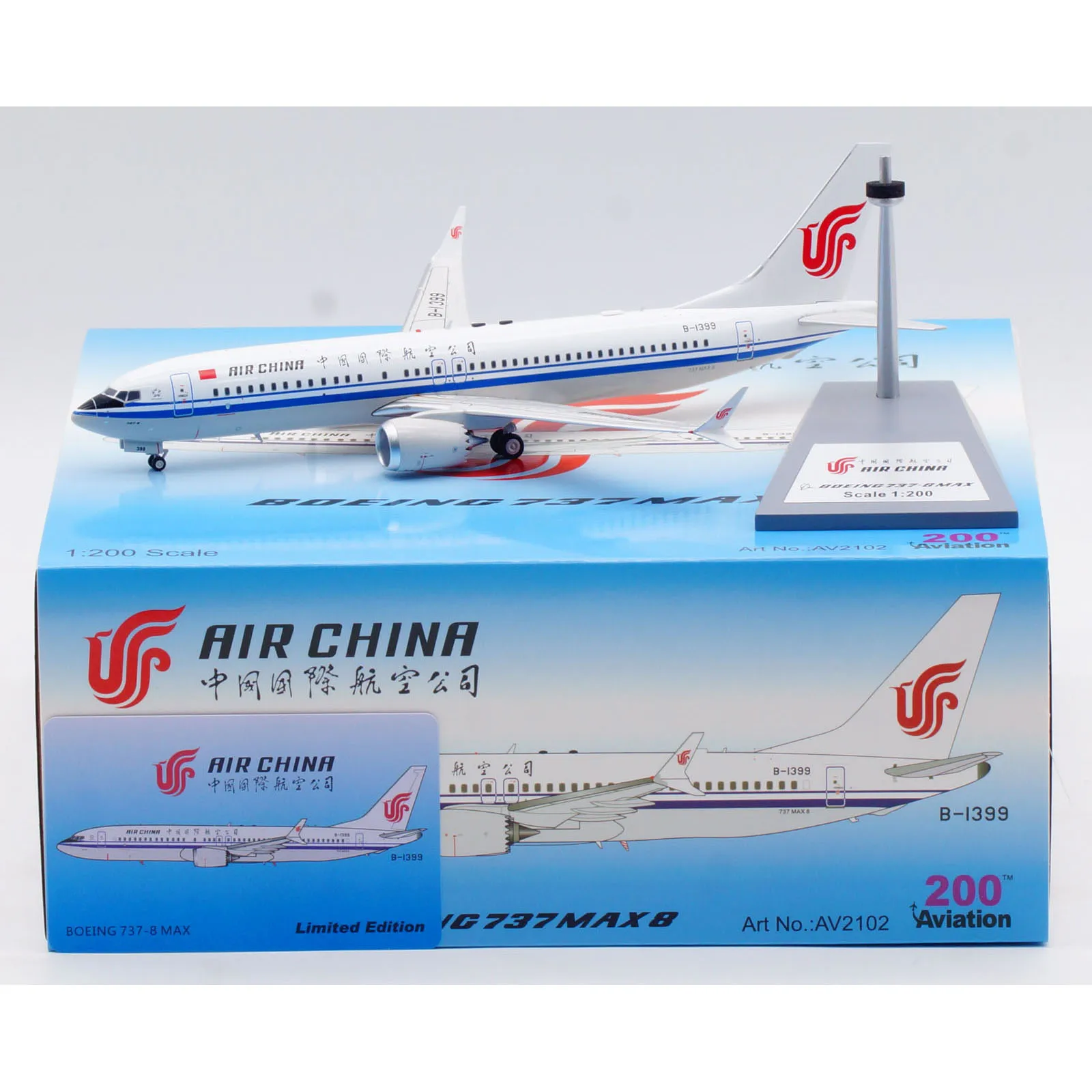 AV2102 Alloy Collectible Plane Gift Aviation 1:200 Air China "StarAlliance" Boeing B737-8 MAX Diecast Aircraft Jet Model B-1399
AV2102 Alloy Collectible Plane Gift Aviation 1:200 Air China "StarAlliance" Boeing B737-8 MAX Diecast Aircraft Jet Model B-1399