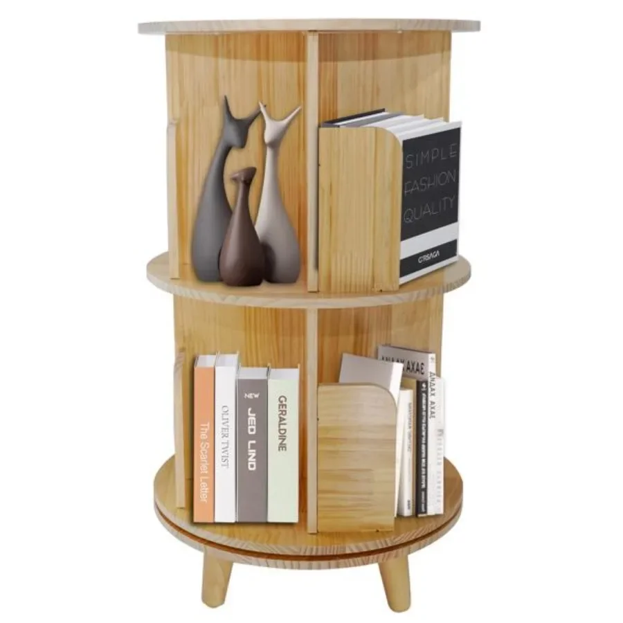 2-Layer Rotating Bookcase 360 Rotating Display Rack Pine Wood Rotating Bookshelf
2-Layer Rotating Bookcase 360 Rotating Display Rack Pine Wood Rotating Bookshelf