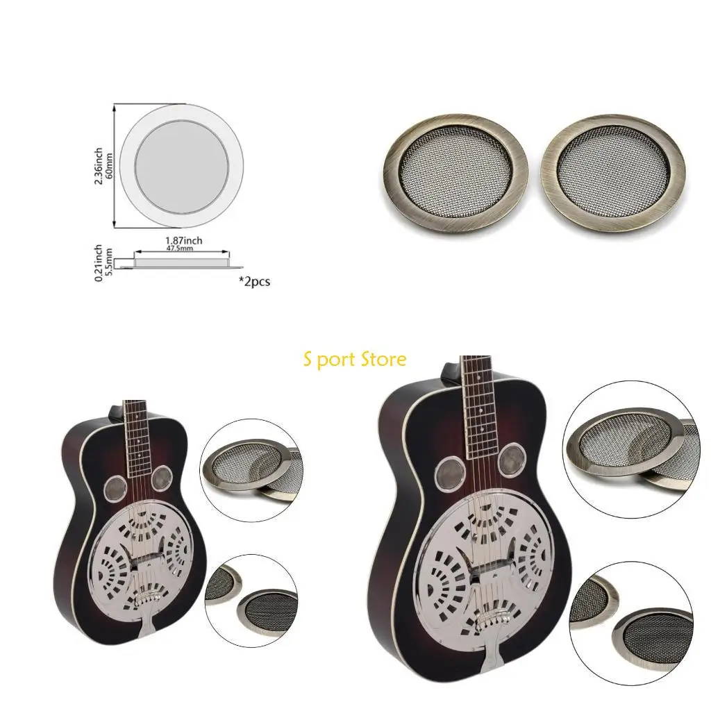 U2JB 2Pcs Guitar Parts Insert Speakers Grills Replacements Resonator Guitar Soundhole Insert Screen Soundhole Cover Inserts
U2JB 2Pcs Guitar Parts Insert Speakers Grills Replacements Resonator Guitar Soundhole Insert Screen Soundhole Cover Inserts