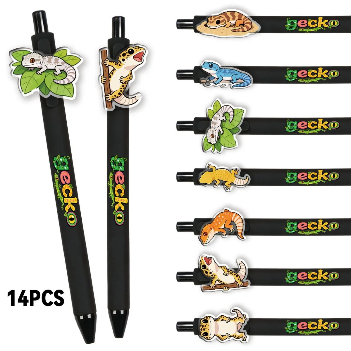 Набор из 7/14 черных шариковых ручек с дизайном гекко для студентов, канцелярские товары для офиса
Набор из 7/14 черных шариковых ручек с дизайном гекко для студентов, канцелярские товары для офиса