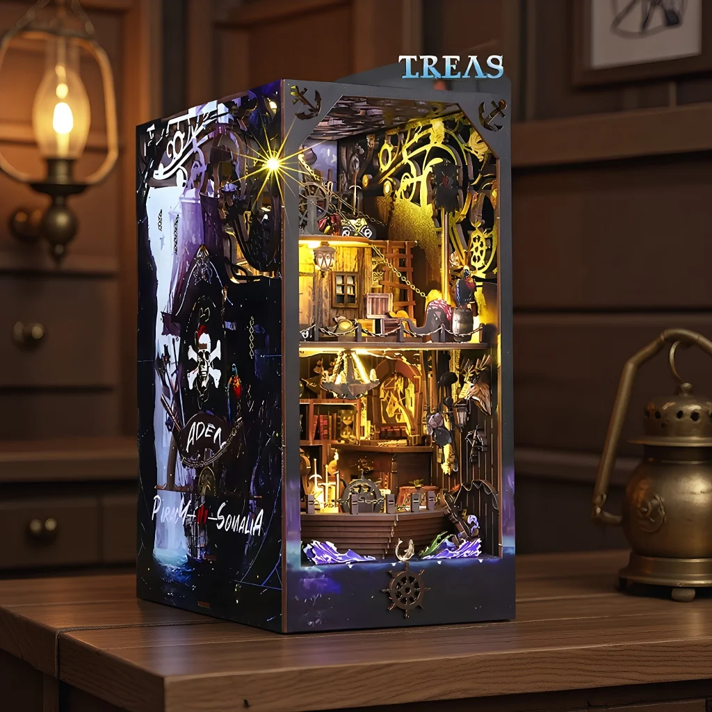 Book Nook Kit Pirate Ship 3D DIY Wooden Puzzle Handmade Bookshelf Magical Dollhouse Model Bookend Building Home Decoration
Book Nook Kit Pirate Ship 3D DIY Wooden Puzzle Handmade Bookshelf Magical Dollhouse Model Bookend Building Home Decoration
