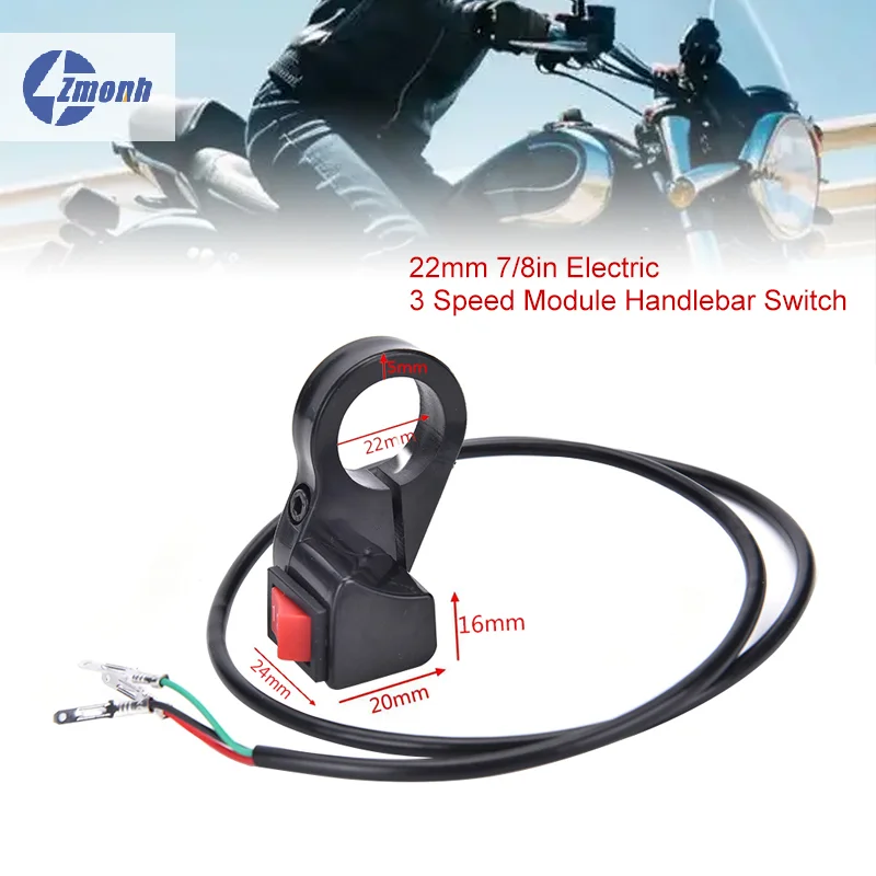 22mm 7/8in Electric 3 Speed Module Handlebar Switch Shift For Motorcycle Electric Scooter Speed Gear Control Headlebar Switches
22mm 7/8in Electric 3 Speed Module Handlebar Switch Shift For Motorcycle Electric Scooter Speed Gear Control Headlebar Switches