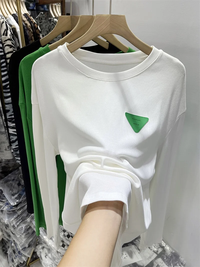 Women's Long Sleeve T-Shirt Fashion Patchwork Color Block Base Shirt Cut Label Korean Style Slim Fit Cotton Blend Casual Top
Women's Long Sleeve T-Shirt Fashion Patchwork Color Block Base Shirt Cut Label Korean Style Slim Fit Cotton Blend Casual Top