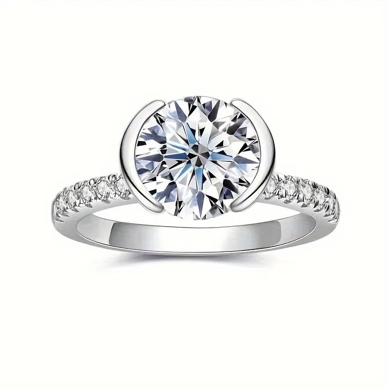 S925 Sterling Silver 9.0mm Lab Grown Moissanite Diamond D Color VS-VVS Half-Bezel Ring Women's Engagement Anniversary Ring Gift
S925 Sterling Silver 9.0mm Lab Grown Moissanite Diamond D Color VS-VVS Half-Bezel Ring Women's Engagement Anniversary Ring Gift