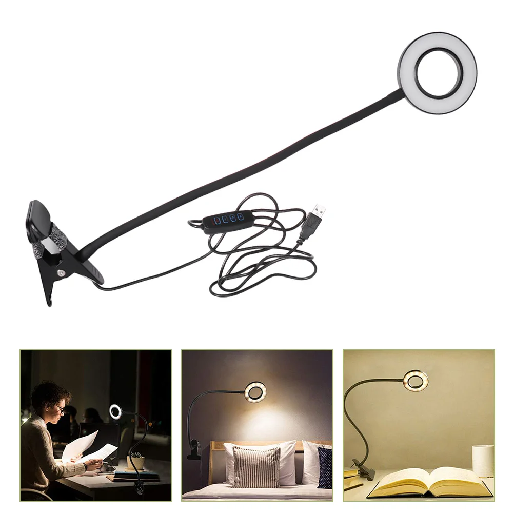 Black Clip-on Reading Light Warm White LED Desk Lamp Nursery Baby Room High Brightness Eye-friendly USB Powered Dimmable 
Black Clip-on Reading Light Warm White LED Desk Lamp Nursery Baby Room High Brightness Eye-friendly USB Powered Dimmable