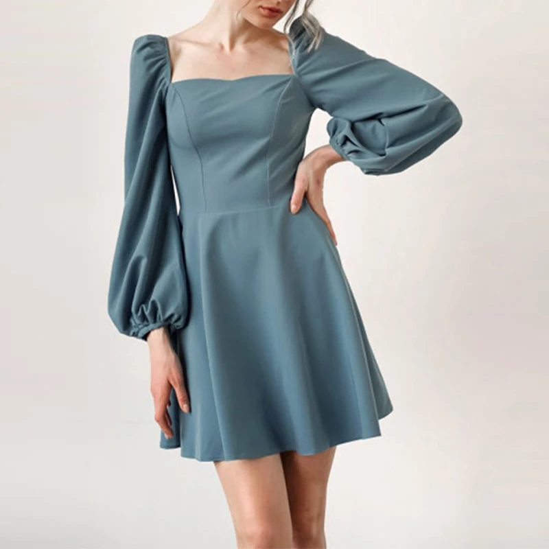 Puff Long Sleeve Square Collar Women A-line Dress Solid Tunic Ruched Ladies Dresses Autumn 2021 Elegant Vestidos Fashion Casual
Puff Long Sleeve Square Collar Women A-line Dress Solid Tunic Ruched Ladies Dresses Autumn 2021 Elegant Vestidos Fashion Casual