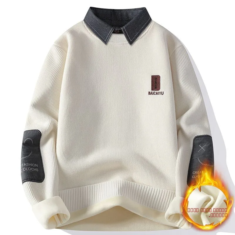 Men's Knitted Sweater Fake Two-Piece Sle Autumn Winter Faion Brand Quali Yarn Jaet CleanFit Sle PU Material Inner Wear
Men's Knitted Sweater Fake Two-Piece Sle Autumn Winter Faion Brand Quali Yarn Jaet CleanFit Sle PU Material Inner Wear