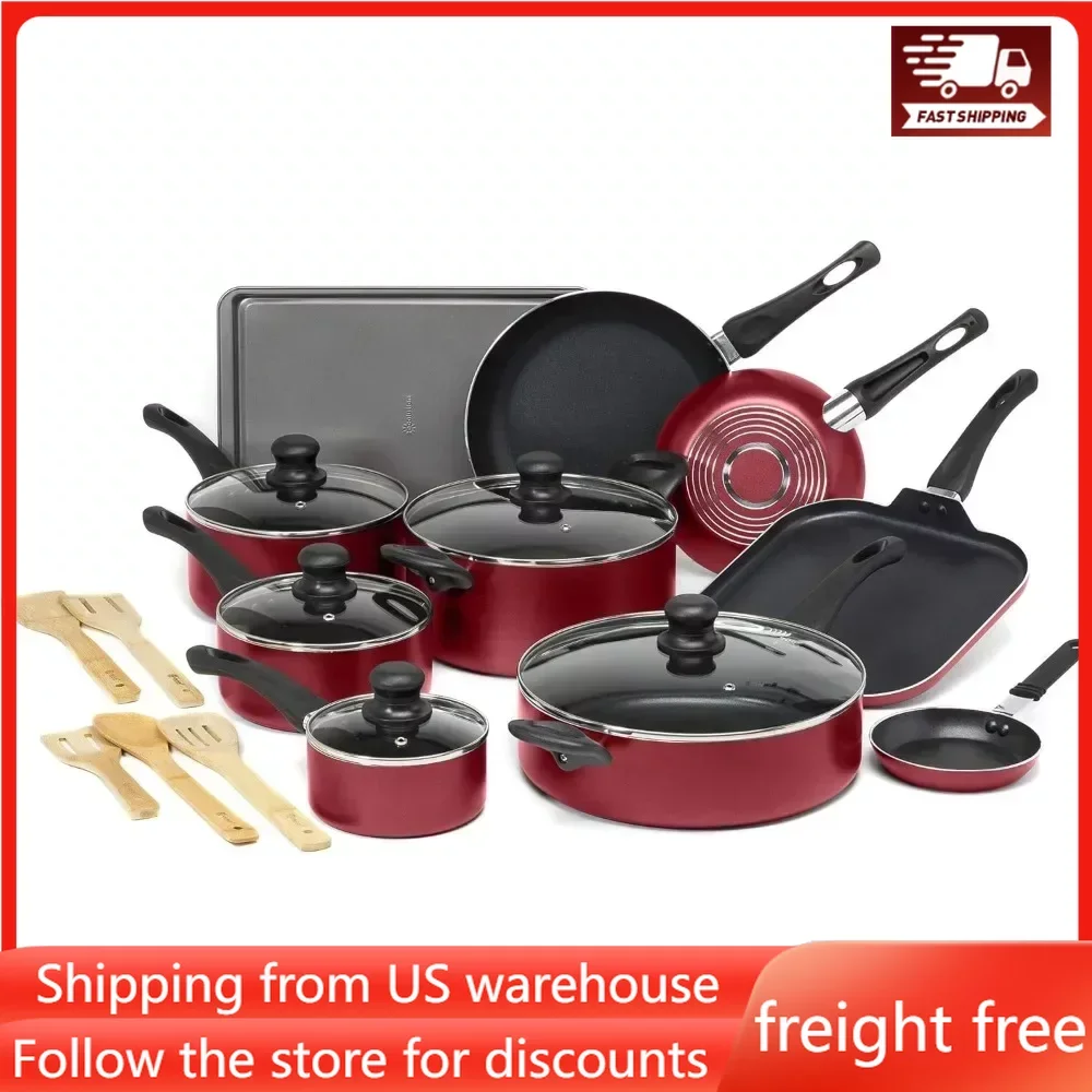 Easy Clean Nonstick Cookware Set, Dishwasher Safe Kitchen Pots and Pans Set, 20-Piece, Suitable for Gift Giving, Free Shipping
Easy Clean Nonstick Cookware Set, Dishwasher Safe Kitchen Pots and Pans Set, 20-Piece, Suitable for Gift Giving, Free Shipping