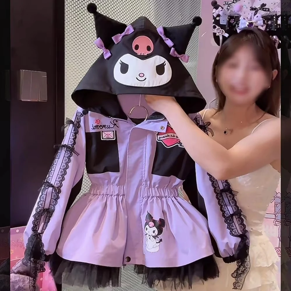 Kuromi Kawaii Kids Girls Jacket Autumn New Cartoon Cinnamoroll Fashion Outdoor Hooded Embroidery Jacket Retract Waist Jackets
Kuromi Kawaii Kids Girls Jacket Autumn New Cartoon Cinnamoroll Fashion Outdoor Hooded Embroidery Jacket Retract Waist Jackets