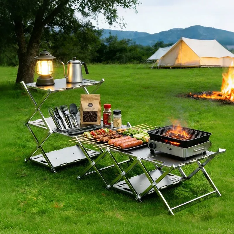 Portable Folding Tourist Table Pliante Stainless Steel Lightweight Outdoor Table Camping Kitchen Picnic Camping Supplies
Portable Folding Tourist Table Pliante Stainless Steel Lightweight Outdoor Table Camping Kitchen Picnic Camping Supplies