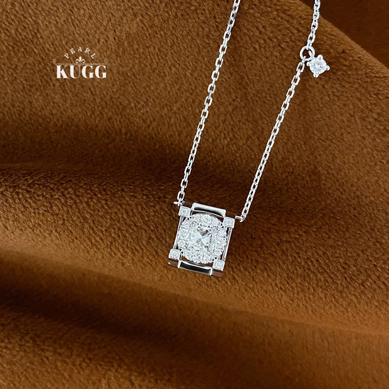 KUGG 100% 18K White Gold Necklace Luxury Classic Design Real Natural Diamond Necklace for Women Wedding High Party Jewelry
KUGG 100% 18K White Gold Necklace Luxury Classic Design Real Natural Diamond Necklace for Women Wedding High Party Jewelry