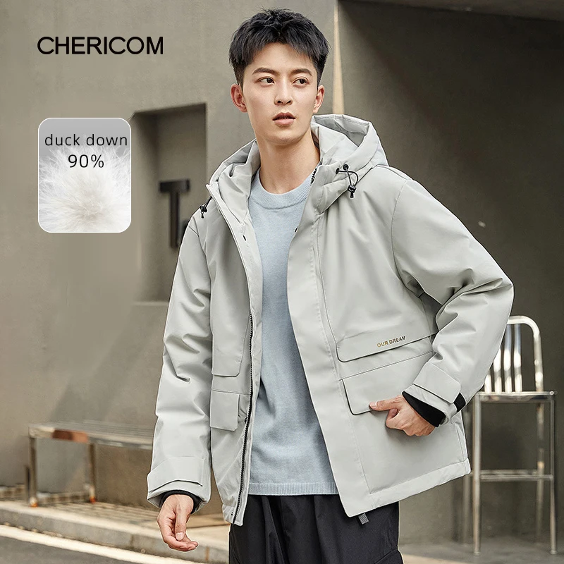 Chericom Winter Short Men's Duck Down Jacket With Hooded Fashion Thicken Warm Puffer Coats Solid Color Workwear Jacket 278518
Chericom Winter Short Men's Duck Down Jacket With Hooded Fashion Thicken Warm Puffer Coats Solid Color Workwear Jacket 278518