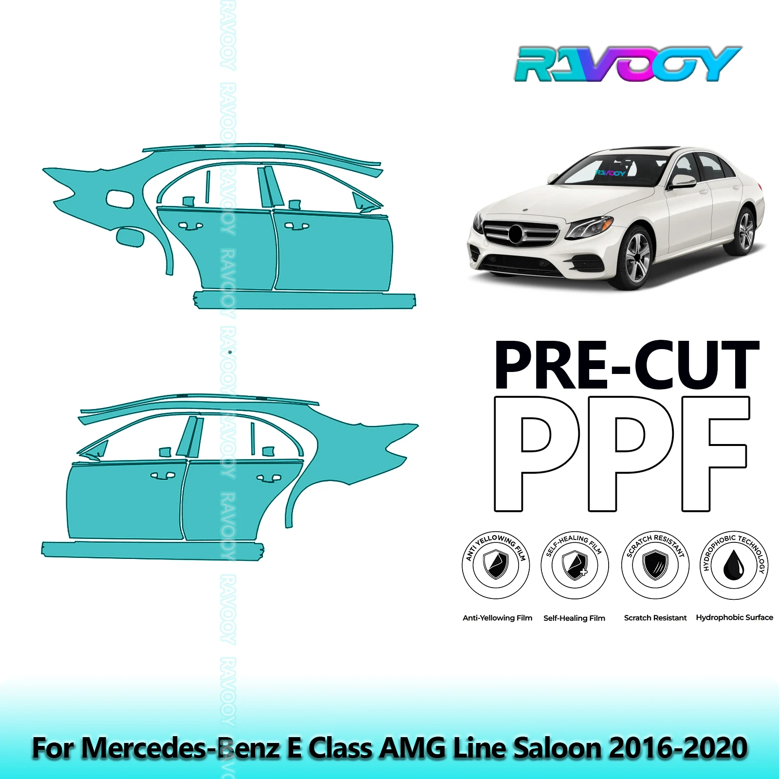 For Mercedes-Benz E Class AMG Line Saloon 2016-2020 8.5mil Pre-Cut PPF Door & A/B Pillar Kit TPU Paint Protection Film Set
For Mercedes-Benz E Class AMG Line Saloon 2016-2020 8.5mil Pre-Cut PPF Door & A/B Pillar Kit TPU Paint Protection Film Set
