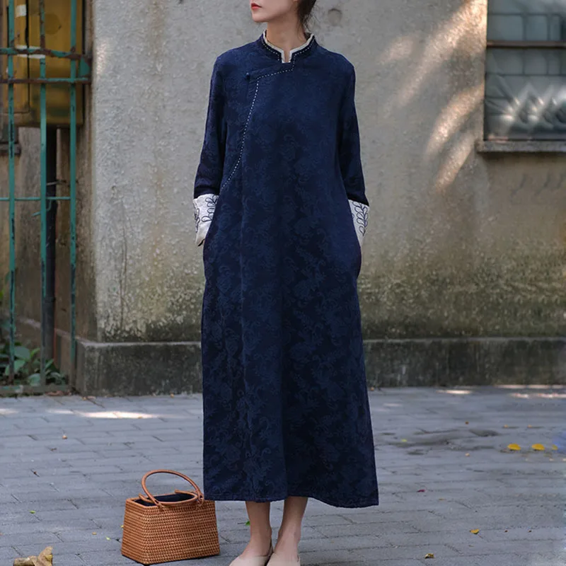 High-End Cotton Linen Long-Sleeved Dress Women Chinese Spring Autumn Three-Dimensional Jacquard Chic Sleeve Hand Embroider Dress
High-End Cotton Linen Long-Sleeved Dress Women Chinese Spring Autumn Three-Dimensional Jacquard Chic Sleeve Hand Embroider Dress