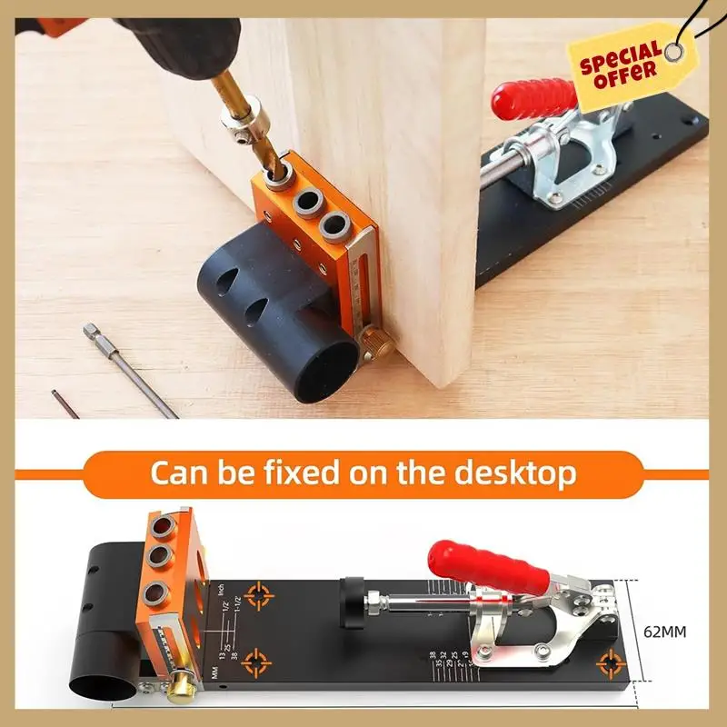 Classy-1Set Pocket Screw Jig Woodworking Tool Professional Jig Kit +3 Drilling Hole Tools
Classy-1Set Pocket Screw Jig Woodworking Tool Professional Jig Kit +3 Drilling Hole Tools