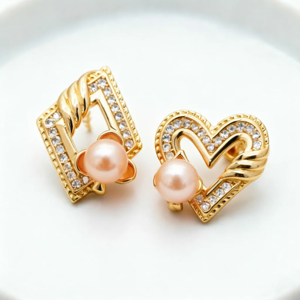 JY ZuBo Soft Light Orange Pearl Heart Stud Earrings 14K Gold Plated Classic for Women Anniversary Valentine's Day Gift with Box
JY ZuBo Soft Light Orange Pearl Heart Stud Earrings 14K Gold Plated Classic for Women Anniversary Valentine's Day Gift with Box