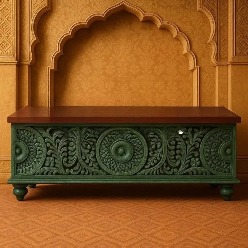 French retro solid wood carving flower coffee table small apartment living room tea table household green coffee table birch
French retro solid wood carving flower coffee table small apartment living room tea table household green coffee table birch