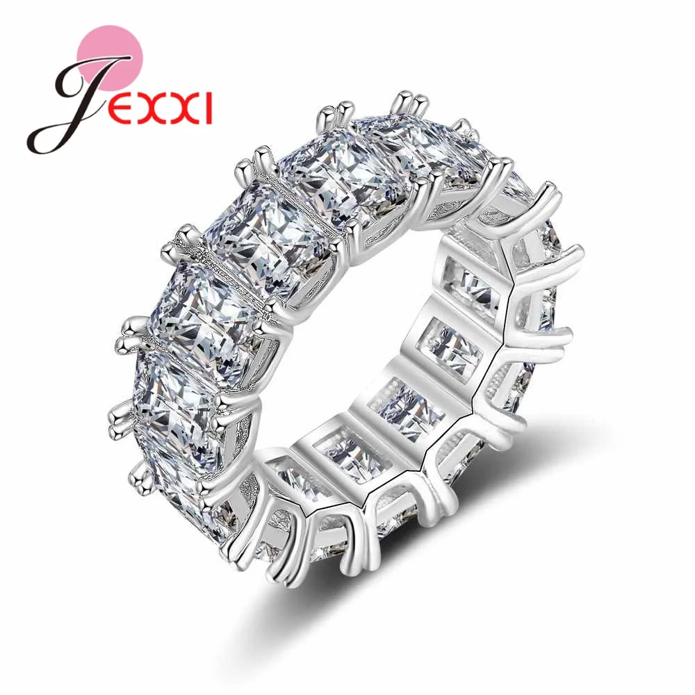 Brand Attractive White Clearly Cubic Stones 925 Sterling Silver Color Finger Ring Party Anniversary Jewelry Women Accessories
Brand Attractive White Clearly Cubic Stones 925 Sterling Silver Color Finger Ring Party Anniversary Jewelry Women Accessories
