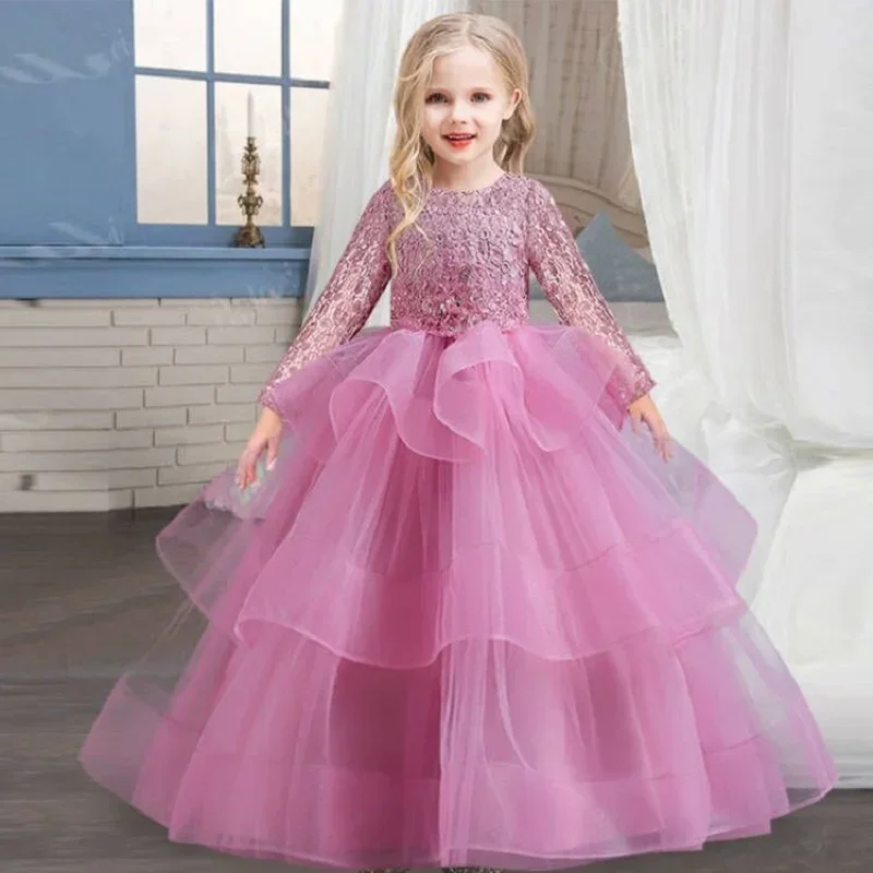 5-14 years old girls flower long sleeves dignified temperament tutu skirt banquet dress Girls' sequined veil long princess dress
5-14 years old girls flower long sleeves dignified temperament tutu skirt banquet dress Girls' sequined veil long princess dress