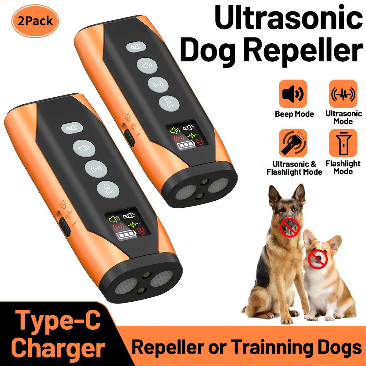 Ультразвуковые устройства для отпугивания собак ORCLEAB, 4 режима контроля лая для коррекции поведения собак, 2 шт.
Ультразвуковые устройства для отпугивания собак ORCLEAB, 4 режима контроля лая для коррекции поведения собак, 2 шт.