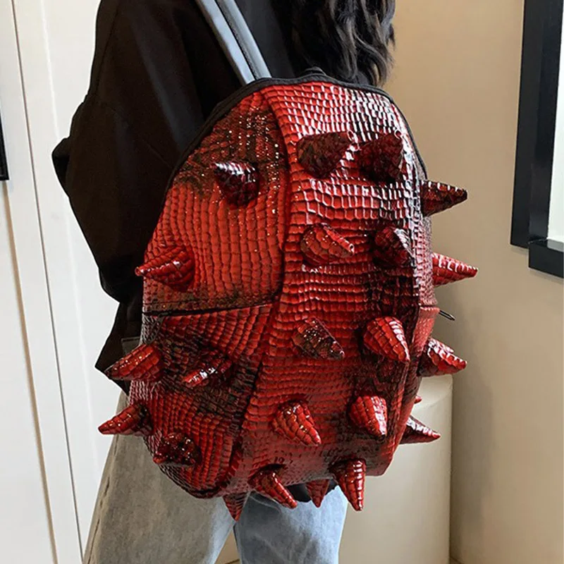 Fashionable women's new punk style PU backpack lightweight unique design nail hedgehog large capacity PU leather travel bag
Fashionable women's new punk style PU backpack lightweight unique design nail hedgehog large capacity PU leather travel bag