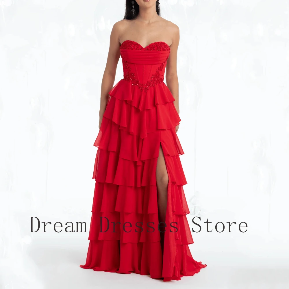 Customized Exquisite Chiffon Tiered Pleat Applique Beading Sequined A-line Sweetheart Long Dresses Bespoke Occasion Dresses Sexy
Customized Exquisite Chiffon Tiered Pleat Applique Beading Sequined A-line Sweetheart Long Dresses Bespoke Occasion Dresses Sexy
