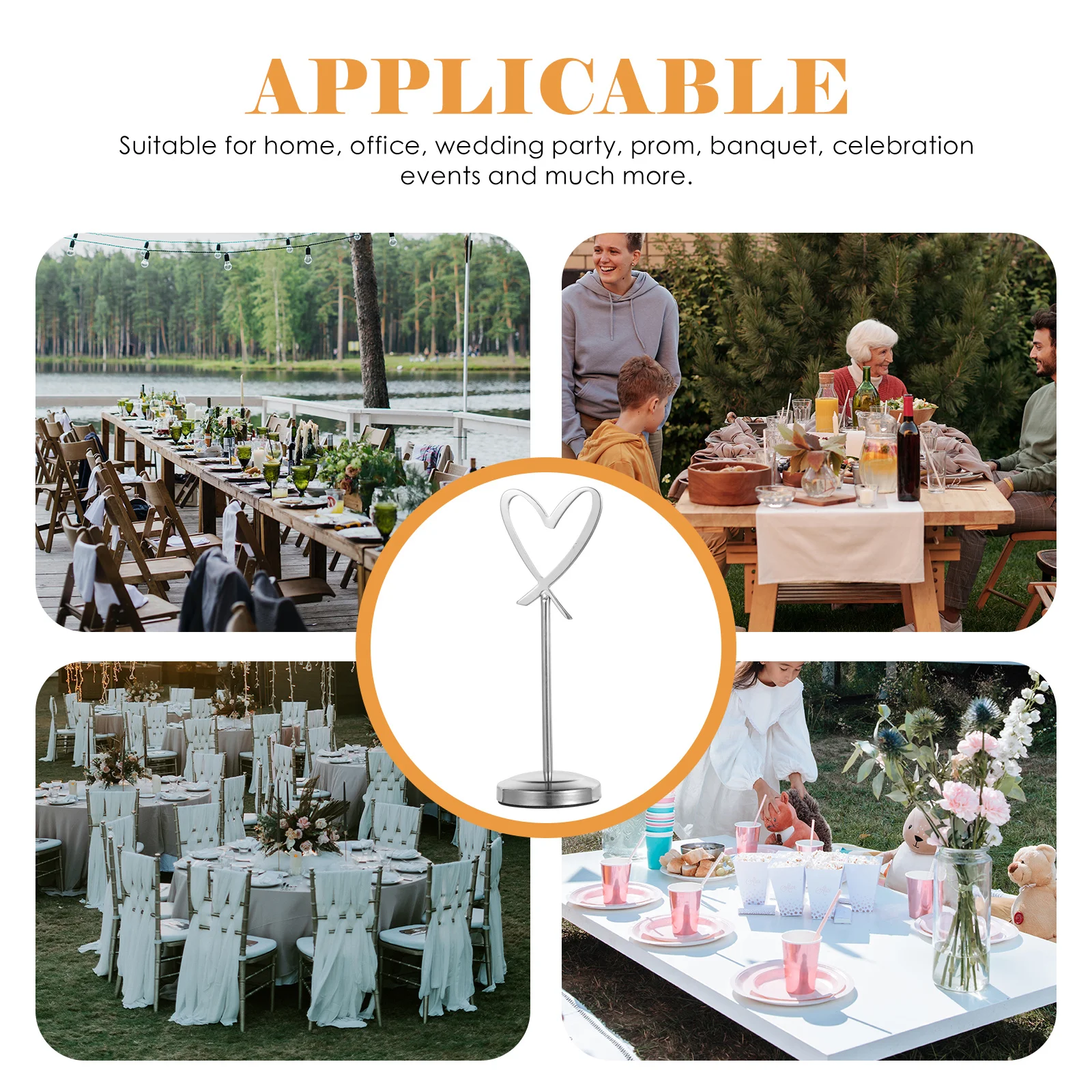 Table Number Holder Heart Shape Clip Stand for Wedding Reception Place Cards Photo Holder Memo Note Clip Table Name Holders
Table Number Holder Heart Shape Clip Stand for Wedding Reception Place Cards Photo Holder Memo Note Clip Table Name Holders