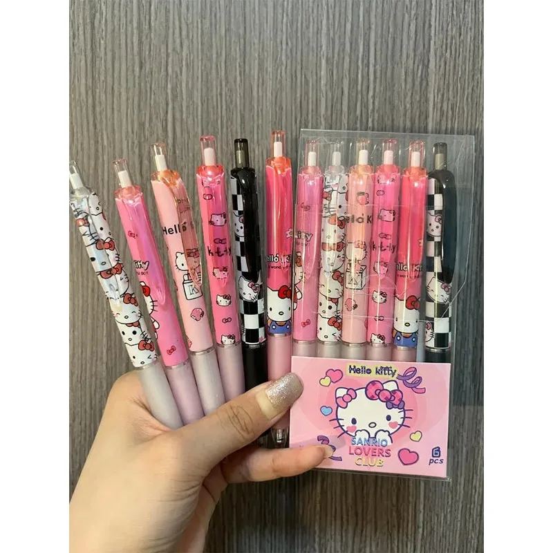 6Pcs Sanrio Gel Pen Hello Kitty Cartoon Kuromi ST Quick Drying Black 0.5mm Press The Ballpoint Pen Learning Stationery Gifts
6Pcs Sanrio Gel Pen Hello Kitty Cartoon Kuromi ST Quick Drying Black 0.5mm Press The Ballpoint Pen Learning Stationery Gifts