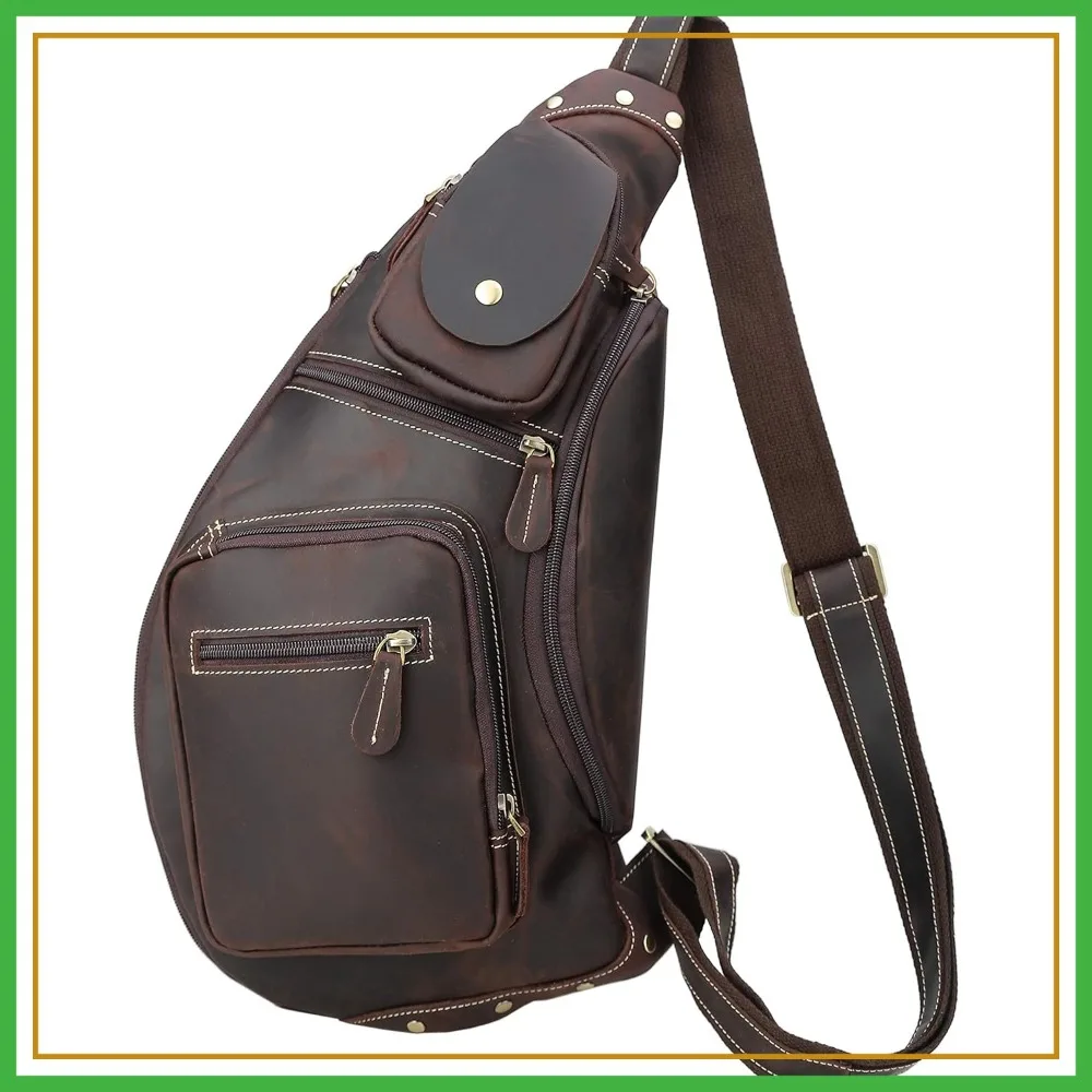 Full Grain Leather Cross Body Sling Bag Chest Bag Backpack Outdoor Camping Tactical Daypack
Full Grain Leather Cross Body Sling Bag Chest Bag Backpack Outdoor Camping Tactical Daypack