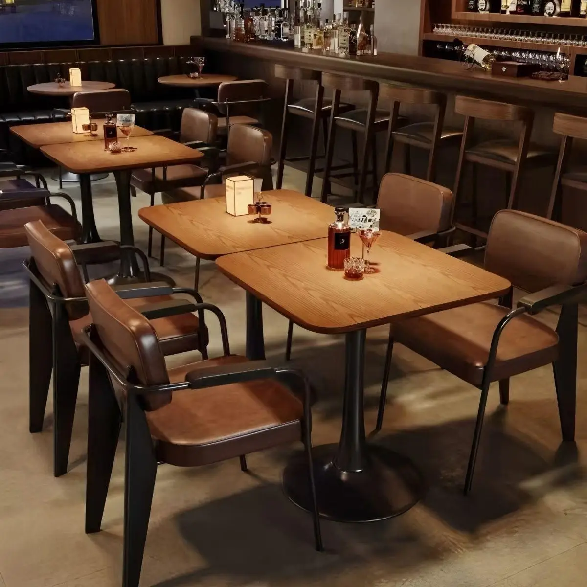 American retro bar bistro bar table and chair combination cafe dining bar theme western restaurant tea restaurant dining table
American retro bar bistro bar table and chair combination cafe dining bar theme western restaurant tea restaurant dining table