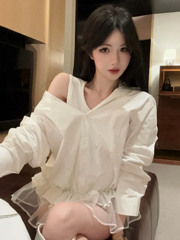 Elegant Lace Trim Long Sleeve Shirt Women's Spring Autumn Loose Fit Slimming Top Pure Desire Style Casual Commute Fashion
Elegant Lace Trim Long Sleeve Shirt Women's Spring Autumn Loose Fit Slimming Top Pure Desire Style Casual Commute Fashion