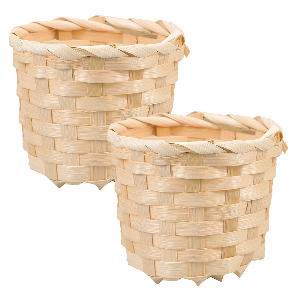 2 Pcs Basket Woven Bamboo H crafted Desk ganizer Large Capacity Retro Storage Basket Style Home Office Decor 
2 Pcs Basket Woven Bamboo H crafted Desk ganizer Large Capacity Retro Storage Basket Style Home Office Decor