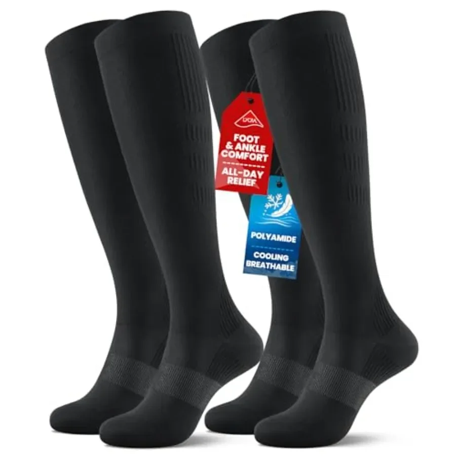 PULIOU Cooling Compression Socks for Women Men, 20-30 mmHg Circulation Knee High for Travel, Flying, Running, 2 Pairs
PULIOU Cooling Compression Socks for Women Men, 20-30 mmHg Circulation Knee High for Travel, Flying, Running, 2 Pairs