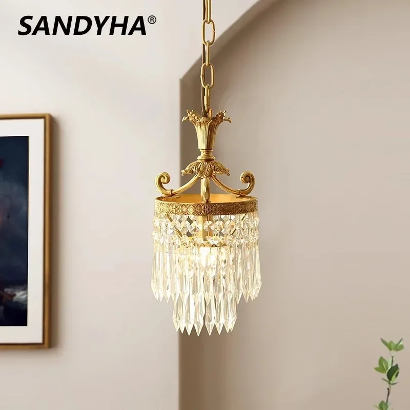 SANDYHA Nordic Crystal Chandelier Retro All Copper Pendant Light LED Hanging Lamp For Bedroom Living Room Dining Room Home Decor
SANDYHA Nordic Crystal Chandelier Retro All Copper Pendant Light LED Hanging Lamp For Bedroom Living Room Dining Room Home Decor