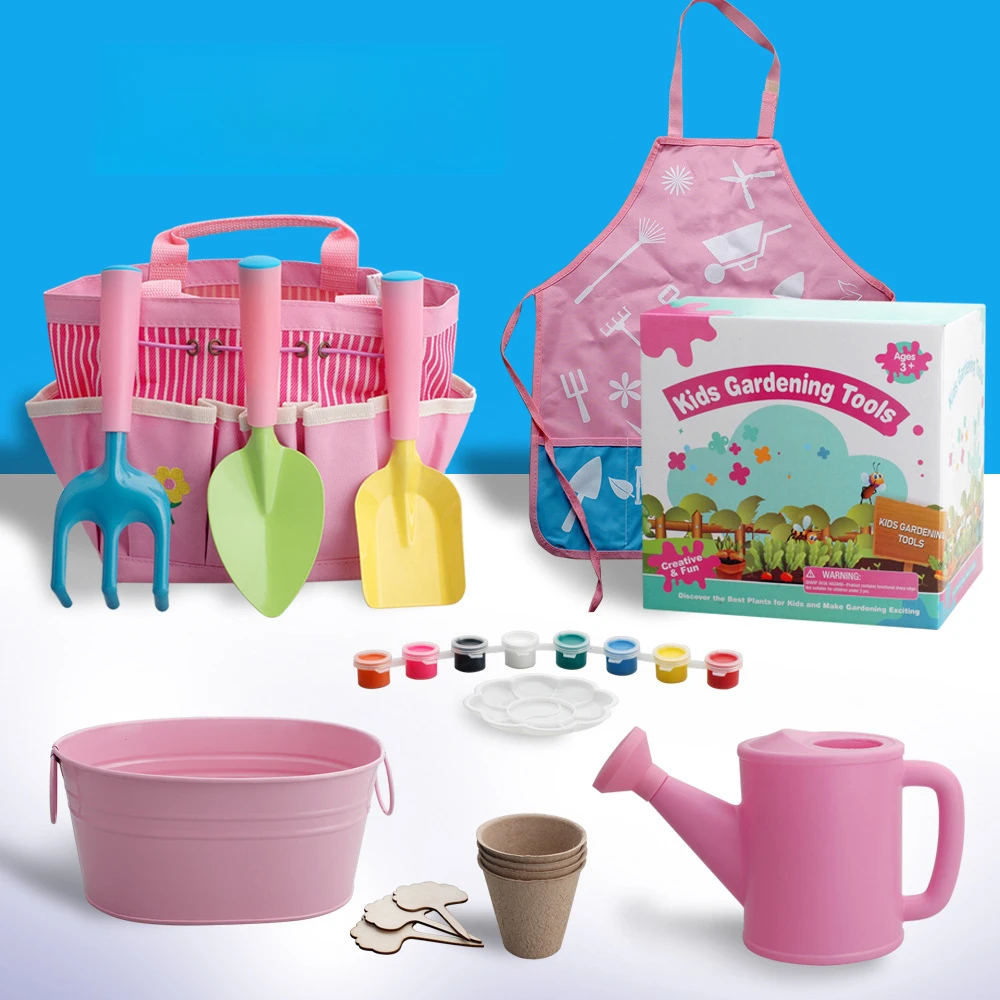 Kids Gardening Kit - 10-Piece Colorful Toy Tool Set with Shovel, Rake & Pink Storage Box for Vegetable Planting Fun
Kids Gardening Kit - 10-Piece Colorful Toy Tool Set with Shovel, Rake & Pink Storage Box for Vegetable Planting Fun
