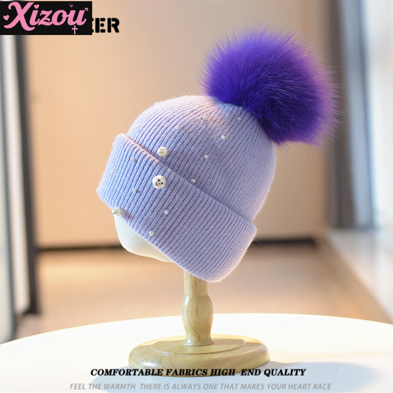 Японские вязаные шапки с мехом кролика со смайликом и жемчугом, женские зимние теплые морозостойкие пуловеры, милые милые шапки с комочками волос Tide
Японские вязаные шапки с мехом кролика со смайликом и жемчугом, женские зимние теплые морозостойкие пуловеры, милые милые шапки с комочками волос Tide