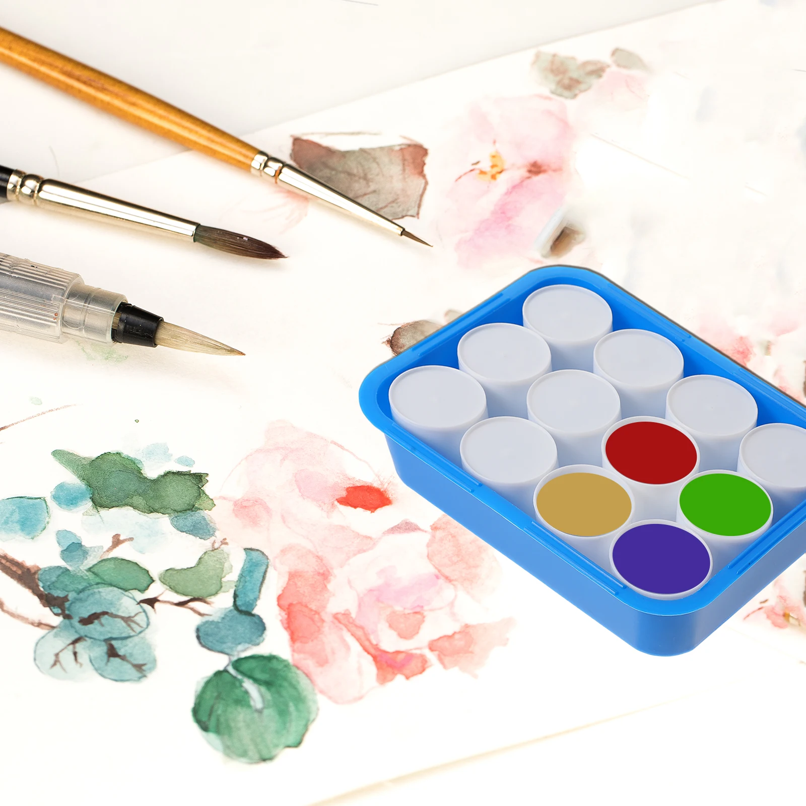 Watercolor Paint 12 Compartments Durable Plastic Empty Cups Small Light Art Boxes Watercolor Paint Box Portable Storage Travel
Watercolor Paint 12 Compartments Durable Plastic Empty Cups Small Light Art Boxes Watercolor Paint Box Portable Storage Travel
